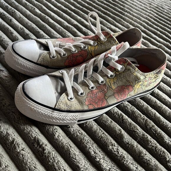 Converse All Star Flowers Canvas Sneaker Women Size 8 - Picture 3 of 9